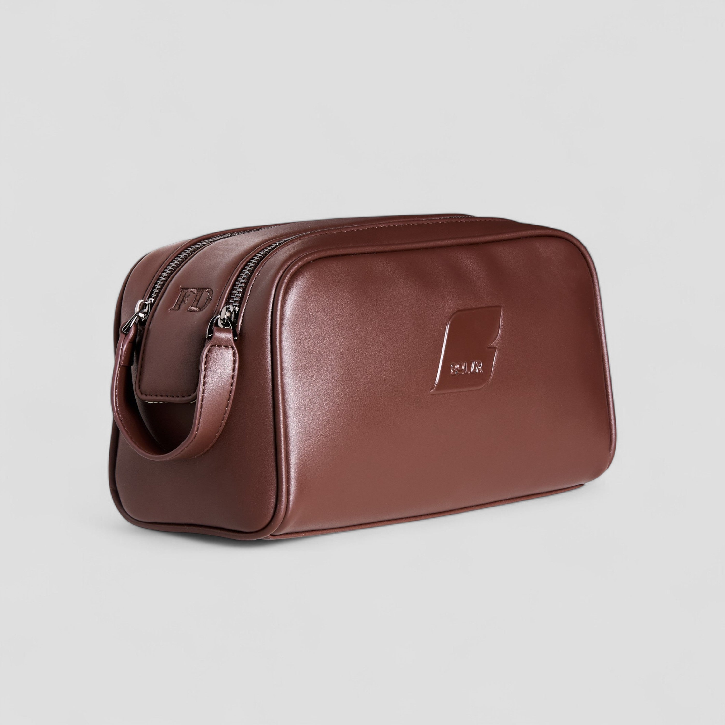 BOLZR  Kulturtasche veganes Leder braun