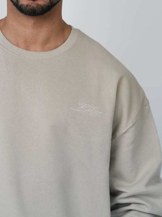 Bolzr Embroidered Oversized Sweater | Desert Dust
