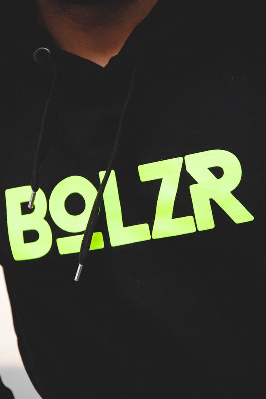 Bolzr Hoodie | Black &amp; Neon Yellow