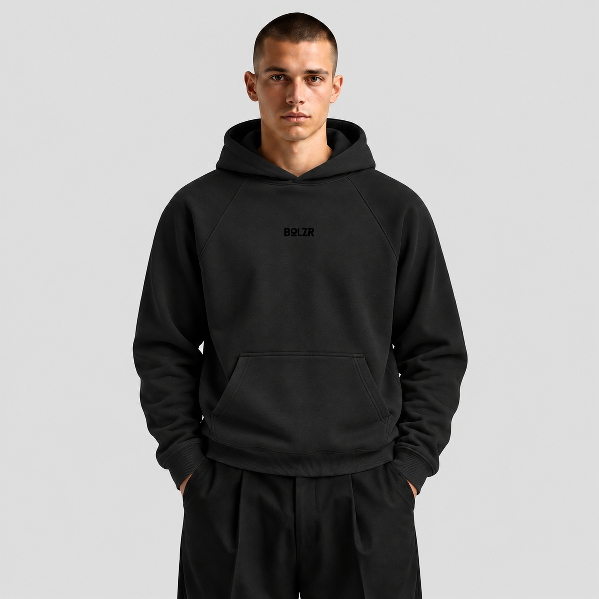 BOLZR RED 560 GSM Ultra Heavy Hoodie [Black] – LIMITED