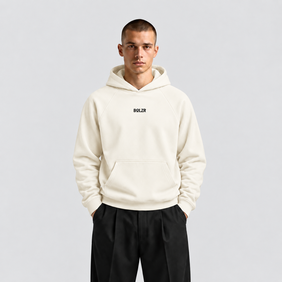 BOLZR RED 560 GSM Ultra Heavy Hoodie [Cream] – LIMITED