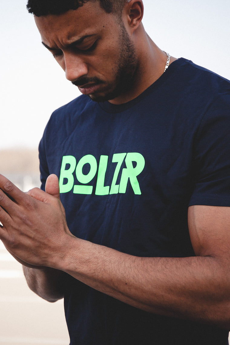 Bolzr T-Shirt | Blau & Neongrün