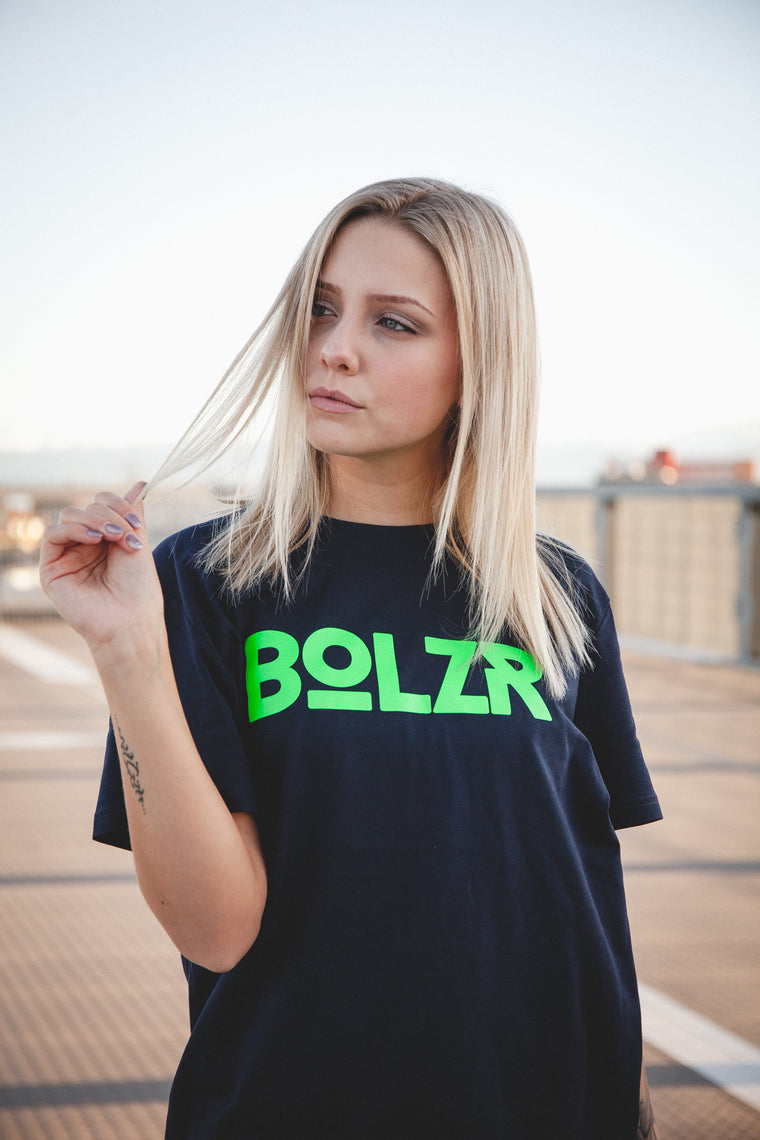 Bolzr T-Shirt | Girls | Blue & Neon Green