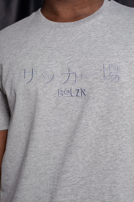 Bolzr T-Shirt JAPAN | Grau mit eingestickten Logo