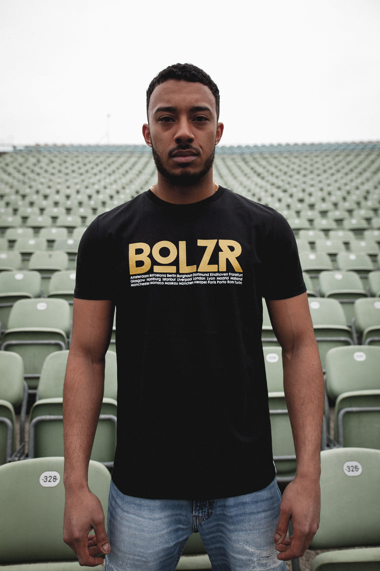 Bolzr T-Shirt | Black & Yellow Gold