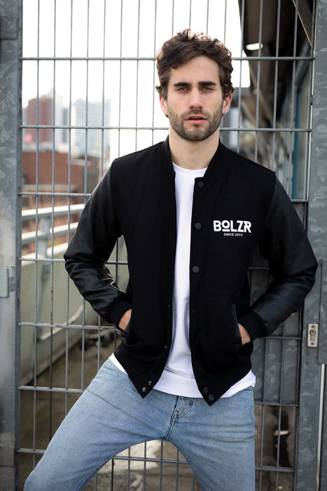 Bolzr Old School College Jacket | Black-and-white